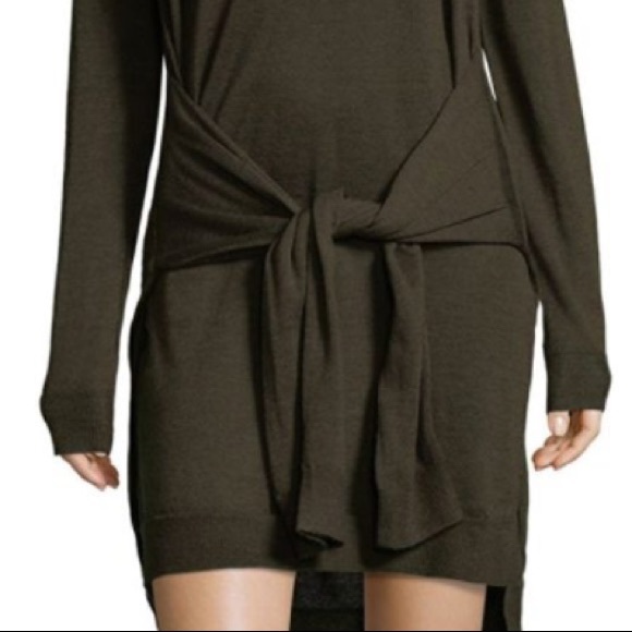 NWOT BCBGMAXAZRIA Tied Front Wool Sweater Dress - Picture 3 of 3